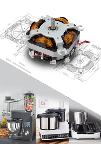 高效率扁平電機PU1215系列新型四級串激電機 成熟應用于廚房多功能廚師機中(zhōng)